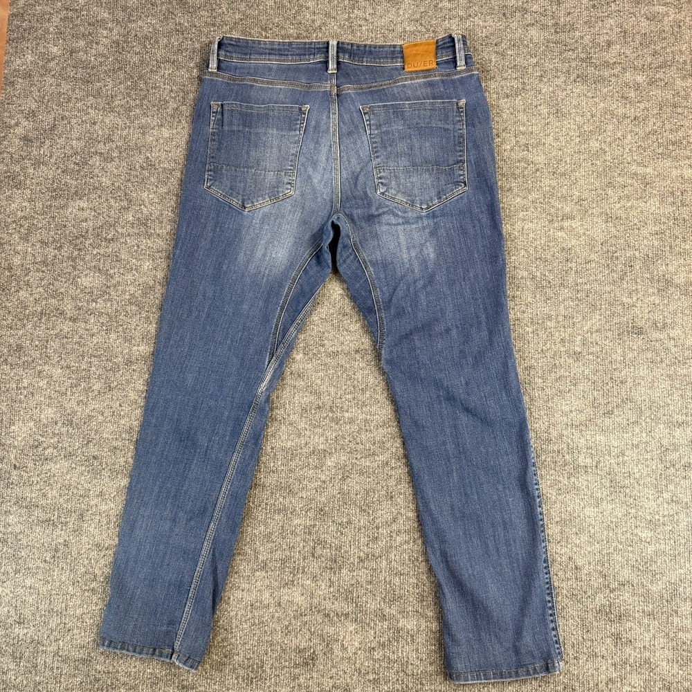 DUER L2X Jeans Mens 36x34 Blue Slim Fit Stretch Coolmax Organic Denim (36x30)